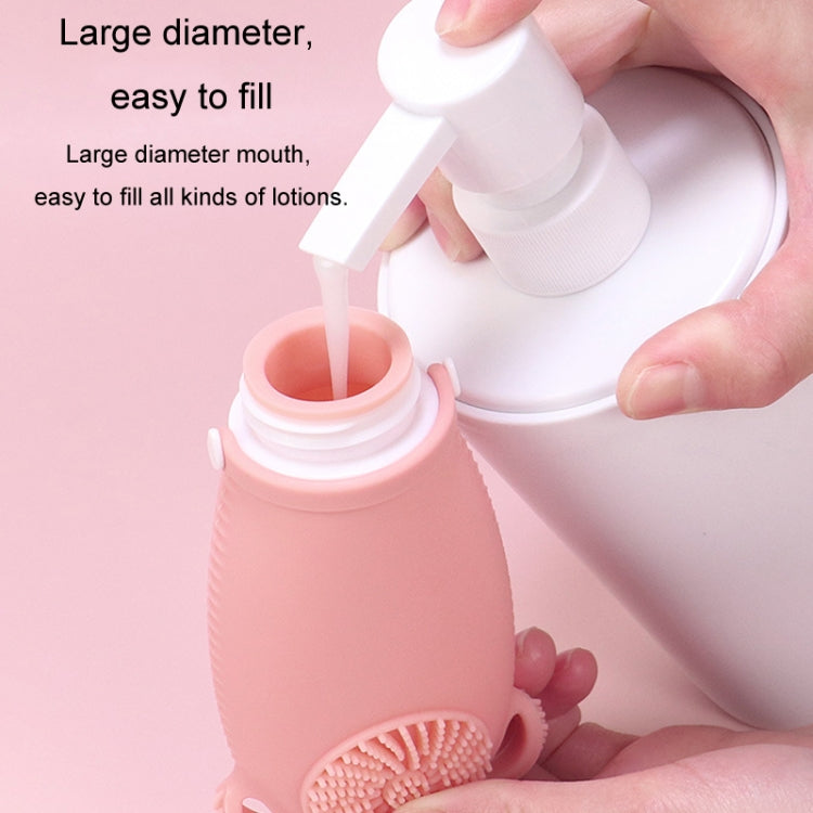 100ml Travel Cleaning Lotion Dispenser Bottle With Washing Brush Cosmetic Shampoo Storage Bottle