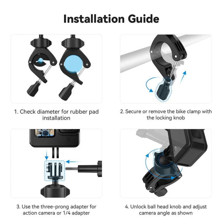 Lightweight Stem Clamp Cycling Bracket 360 Degree Adjustable Sports Camera Universal