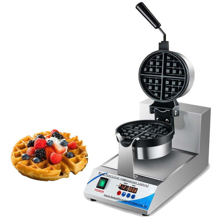 1200W  Commercial Waffle Maker Stainless Steel Rotatable Waffle Machine