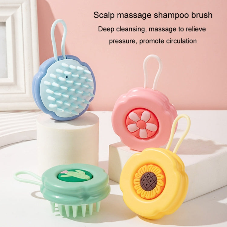 Children Silicone Shampoo Brush Scalp Massage Comb Hangable Hair Washing Comb