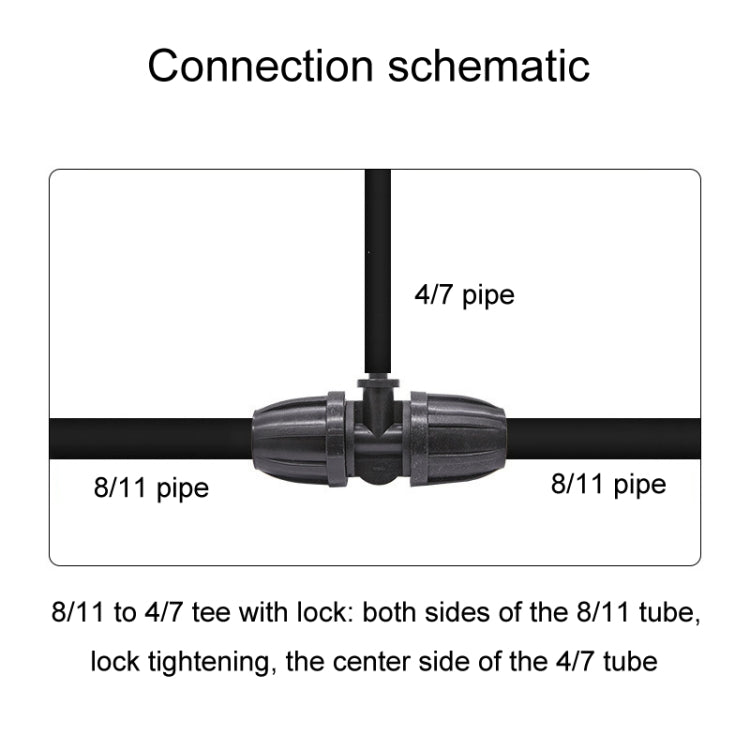 5pcs 8/11 To 4/7 Reducing 3 Way Drip Irrigation Fittings Gardening Hose Micro Spray Fitting
