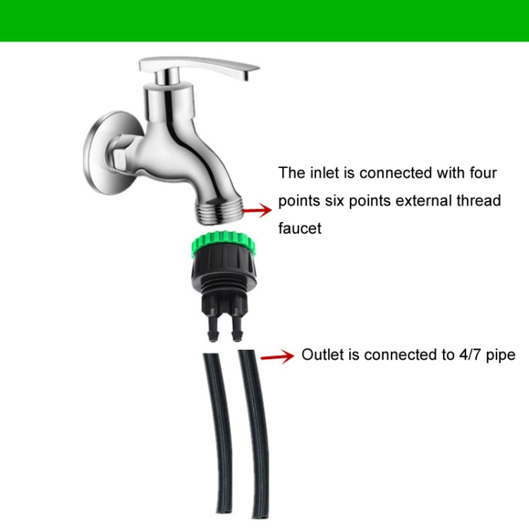 2pcs Faucet Four Point Six Point To 4/7 Pipe Fitting Garden Agriculture Micro Spray Irrigation Connector