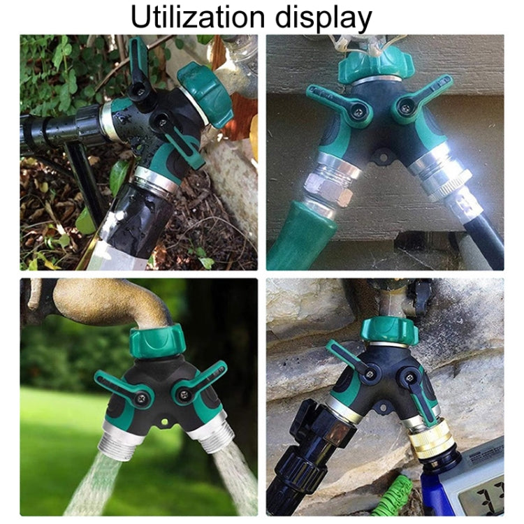 7pcs / Set Y-Type Two-Way Metal Quick Connectors Water Pipe Splitter With Nipple