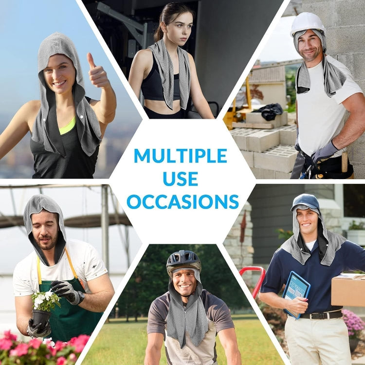 U Shape Cold Feeling Hooded Towel Beach Camping Fitness Sun Protection Quick Drying Sports Cooling Headband