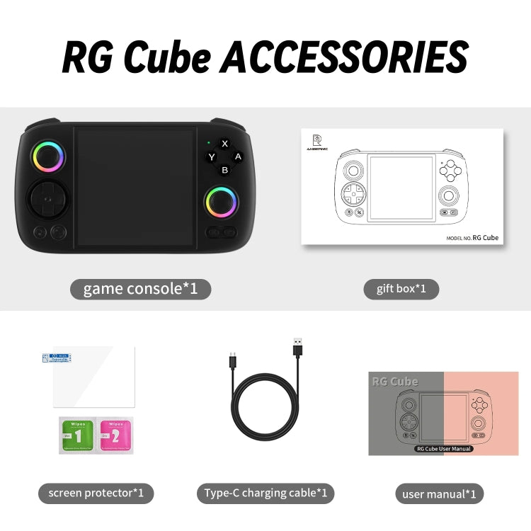 ANBERNIC RG Cube Retro Handheld Game Console With 3.95 Inch Screen T820 CPU Android 13 RGB Light