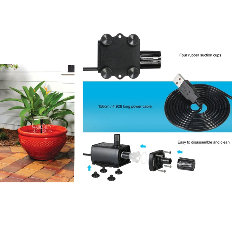 USB Power Supply Brushless Cold Water Circulating Fountain Water Pump