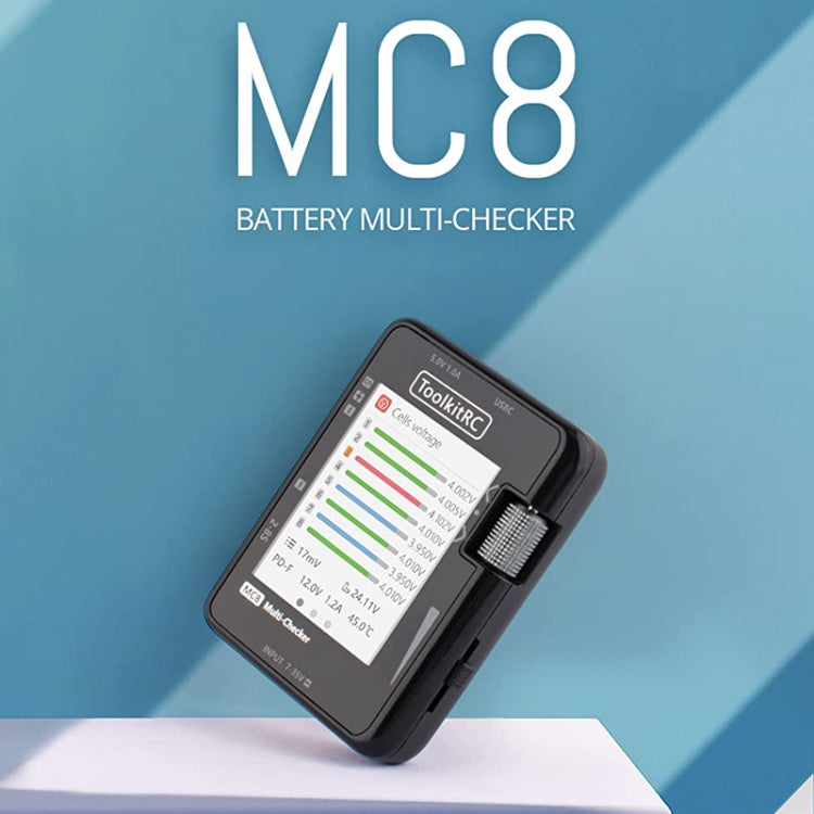 ToolkitRC MC8 Multifunctional Electrical Display Power Detection Signal PD Charger