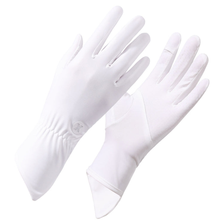 1pair Summer Thin Ice Silk Anti-Slip Sunscreen Sport Riding Finger Gloves