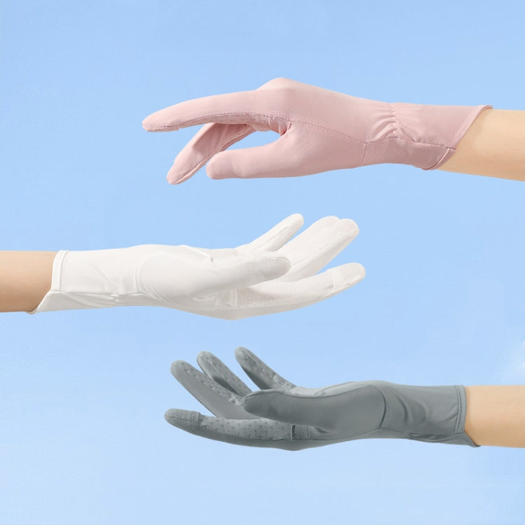 1pair Summer Thin Ice Silk Anti-Slip Sunscreen Sport Riding Finger Gloves