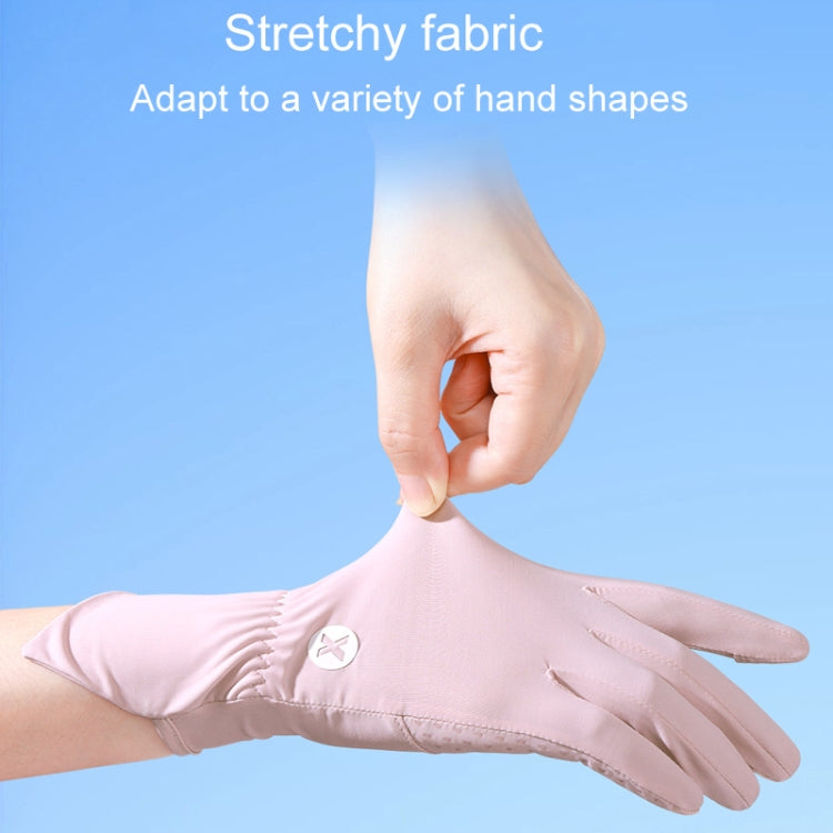 1pair Summer Thin Ice Silk Anti-Slip Sunscreen Sport Riding Finger Gloves