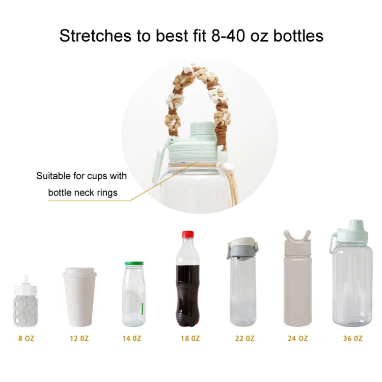 For 8-40oz Portable Sports Water Mug Lanyard Cup Cover Hand-Woven Cute Daisy Mug Strap