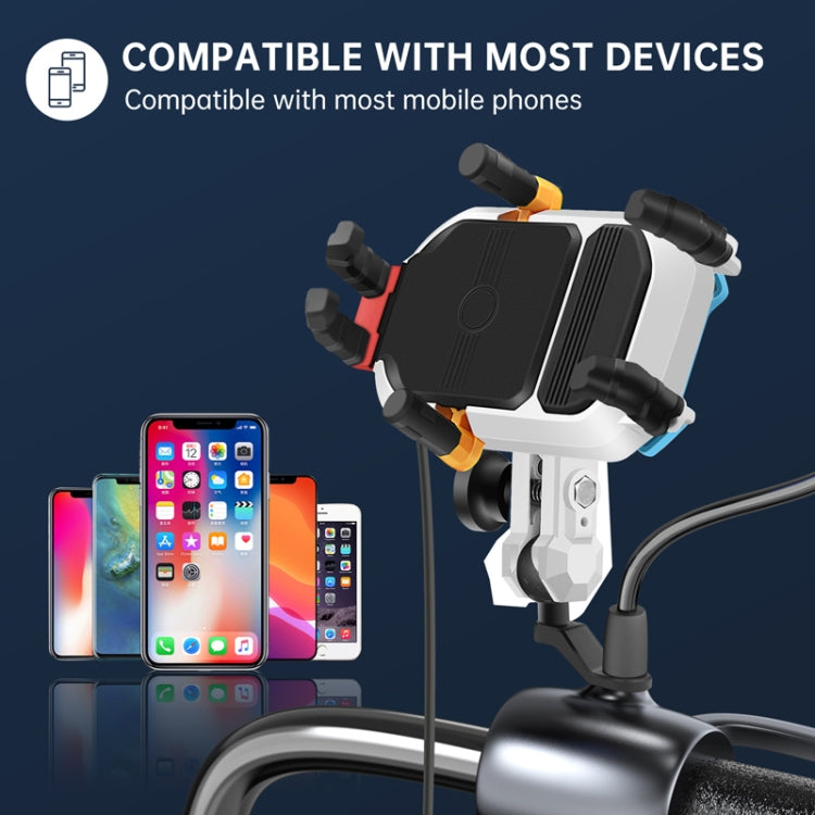 15W Wireless Fast Charging Colorful Motorcycle Shock Absorption Phone Holder