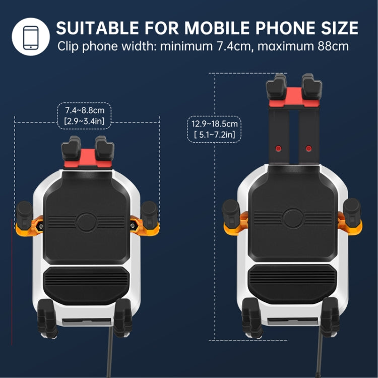 15W Wireless Fast Charging Colorful Motorcycle Shock Absorption Phone Holder