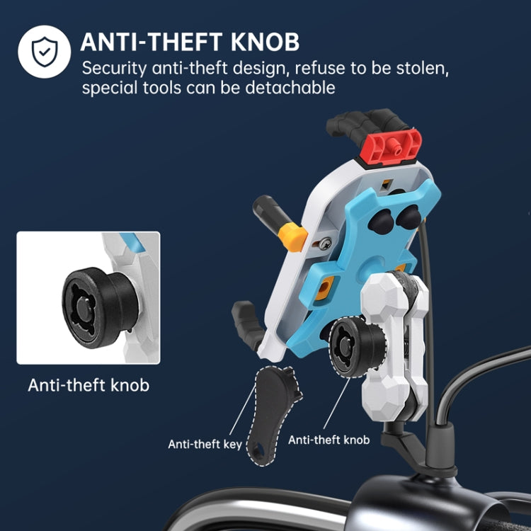 15W Wireless Fast Charging Colorful Motorcycle Shock Absorption Phone Holder