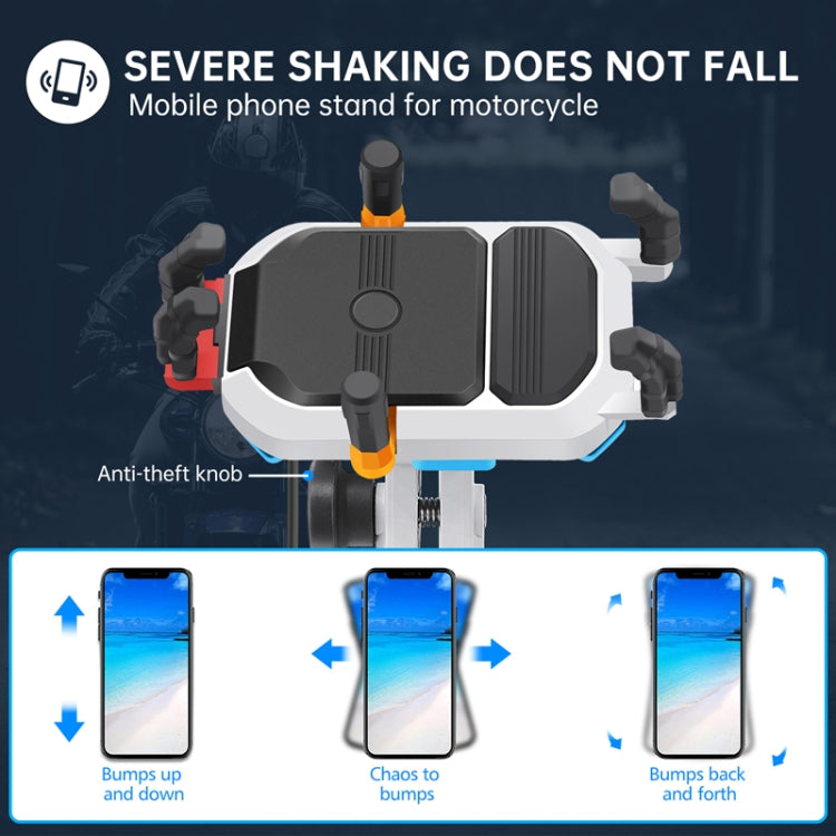 15W Wireless Fast Charging Colorful Motorcycle Shock Absorption Phone Holder