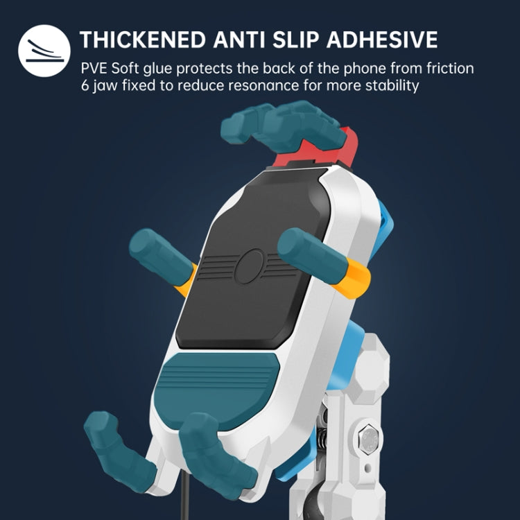 15W Wireless Fast Charging Colorful Motorcycle Shock Absorption Phone Holder