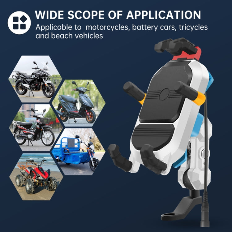 15W Wireless Fast Charging Colorful Motorcycle Shock Absorption Phone Holder