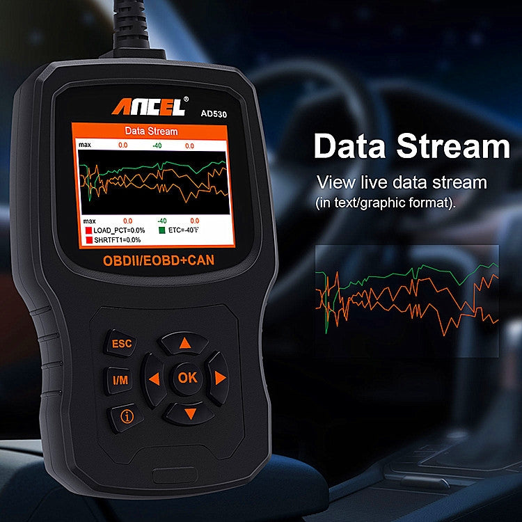 ANCEL AD530 2.8-Inch Screen OBD2 Car Engine Tester Car Battery Test Tool