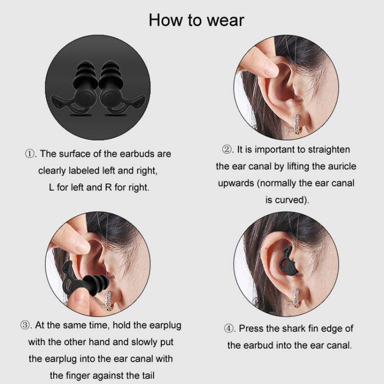 Noise Canceling Sleeping Earplugs Triple Layer Soundproofing Silicone Swimming Earplugs