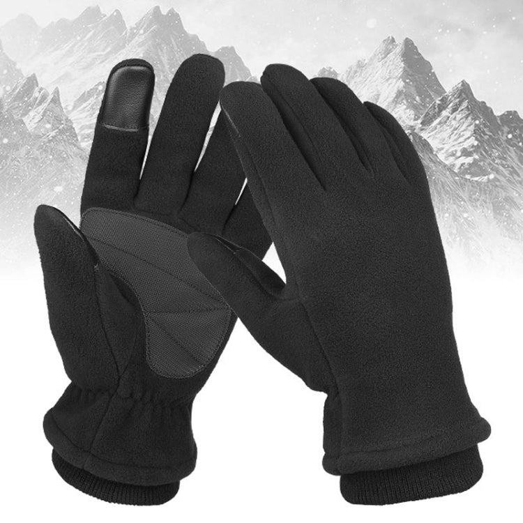 1pair Rocker Fleece Winter Warm Anti-Slip Gloves Outdoor Riding Sports Gloves