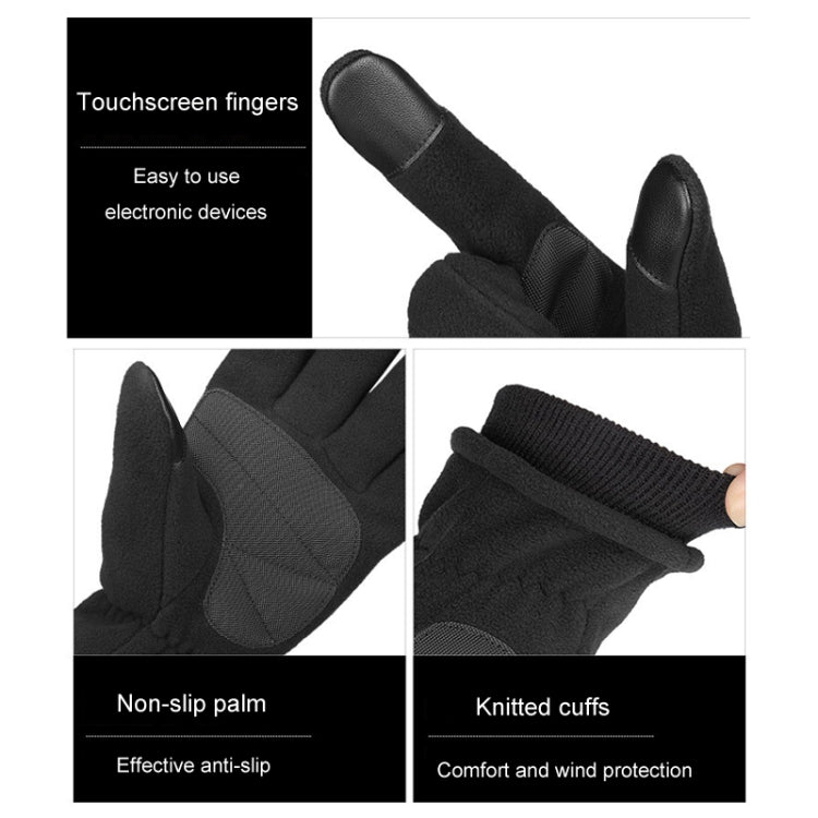 1pair Rocker Fleece Winter Warm Anti-Slip Gloves Outdoor Riding Sports Gloves