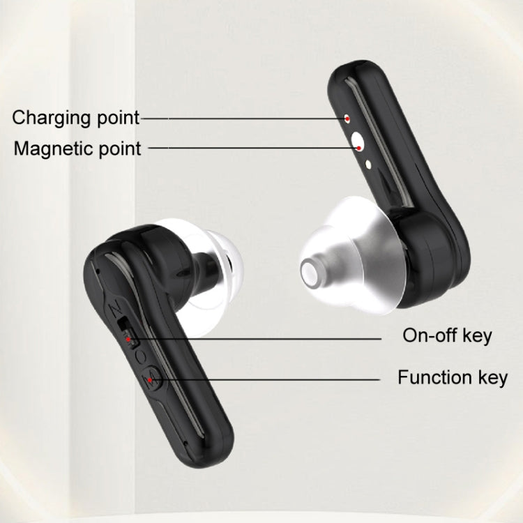 1pair Rechargeable In-Ear Hearing Aid Elderly Sound Amplifier