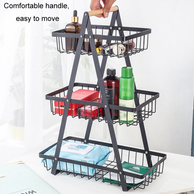 3-Layer Handheld Fruit Basket Removable Living Room Kitchen Bread Snacks Storage Basket