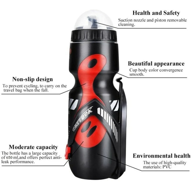 650ml Mountain Bike Water Bottle Set Outdoor Cycling Sports Bottle With V-shaped Holder Cage