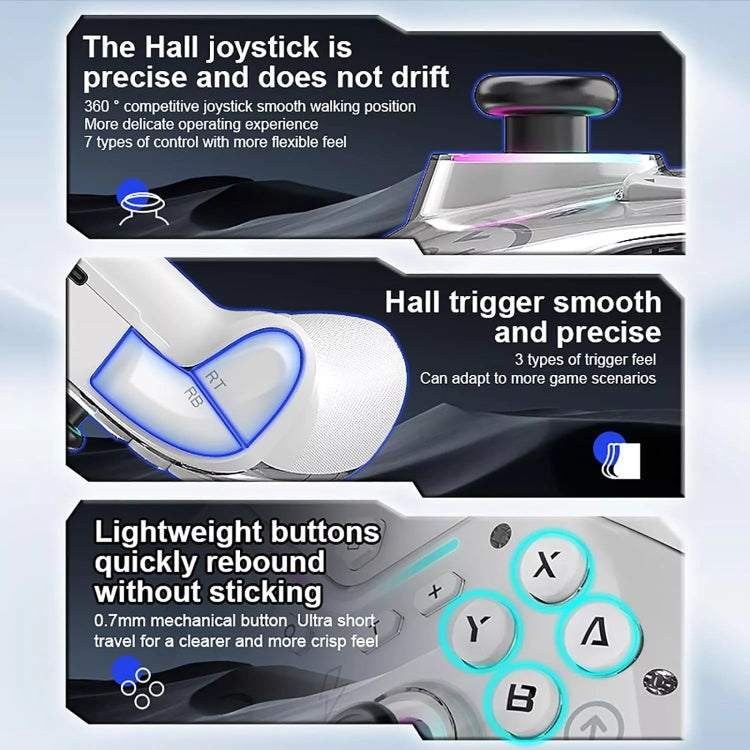 CM-619  Bluetooth Game Controller Programmable with RGB Lights for Switch / Steam Deck / PC / IOS / Android