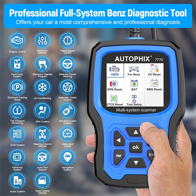 AUTOPHIX 7770 For Mercedes Benz Car Full System OBDII Diagnostic Tool Maintenance Tester