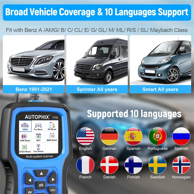 AUTOPHIX 7770 For Mercedes Benz Car Full System OBDII Diagnostic Tool Maintenance Tester