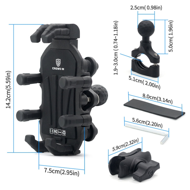 Outdoor Motorcycle Aluminum Alloy Shock-absorbing Mobile Phone Holder