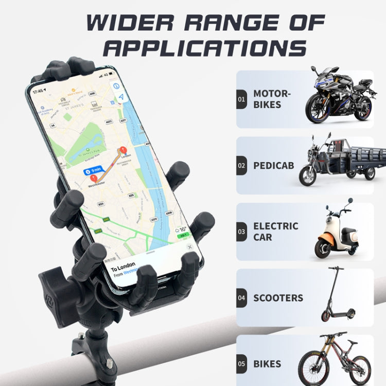 Outdoor Motorcycle Aluminum Alloy Shock-absorbing Mobile Phone Holder