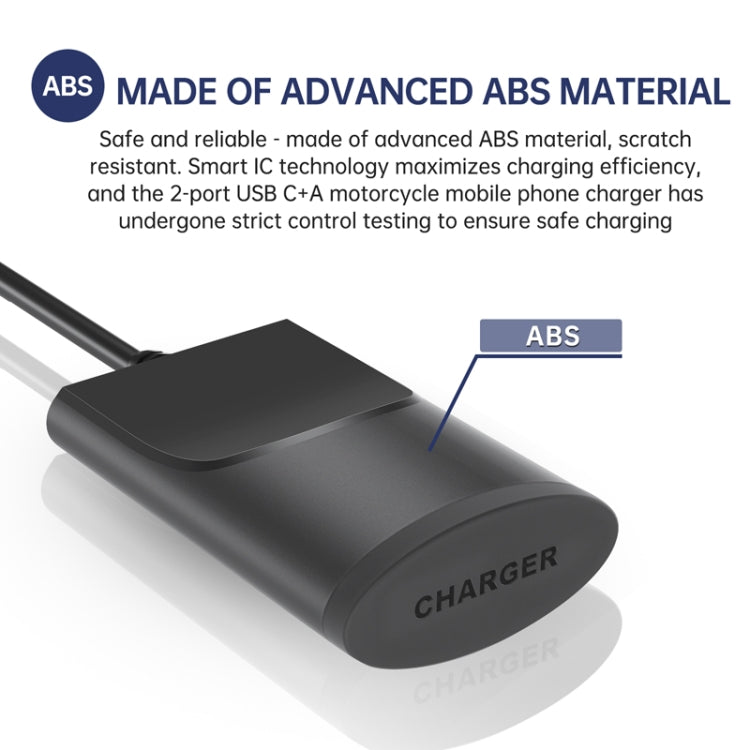 Motorcycle PD+USB Fast Charging Mobile Phone Charger Rearview Mirror Extension Bracket