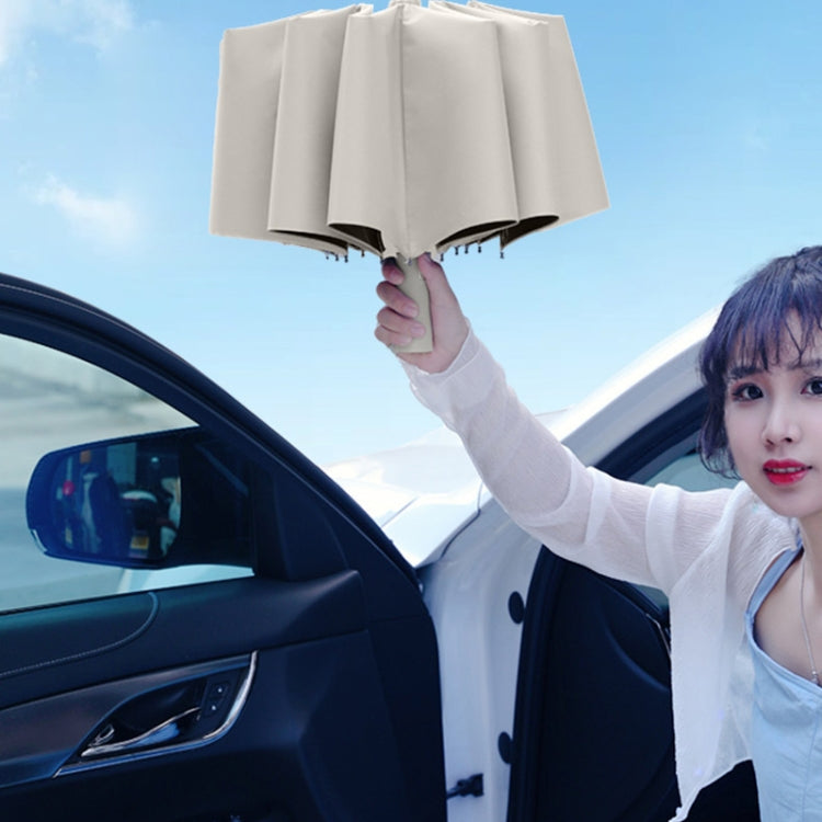 24 Bones Vinyl Folding Umbrella Sunny and Rainy Fully Automatic Sun Shading Umbrella