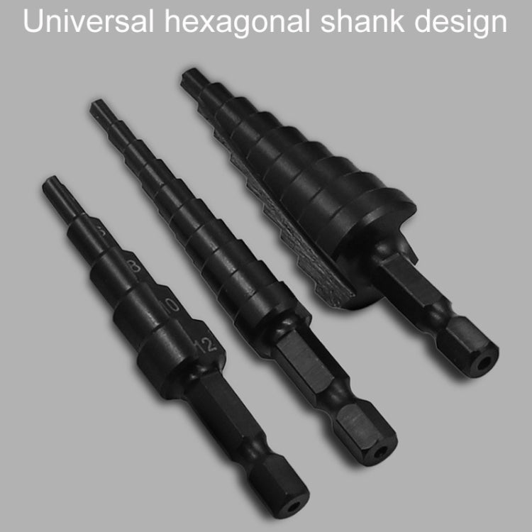 Hexagonal Shank Nitrided Straight Fluted Step Drill HSS Pagoda Drill Hole Opener