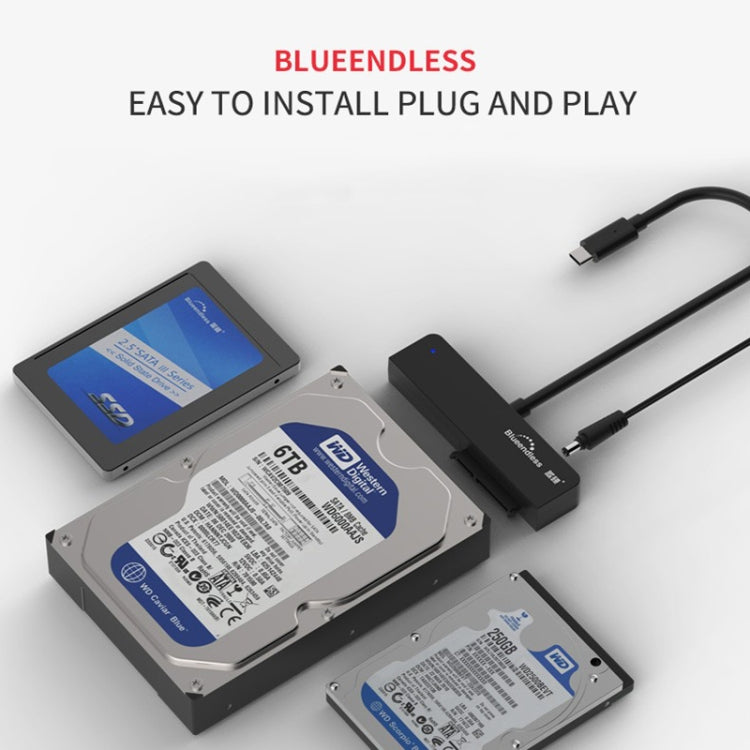 Blueendless US35 USB3.0 To SATA Adapter 2.5 / 3.5-Inch Hard Drive SSD Reader