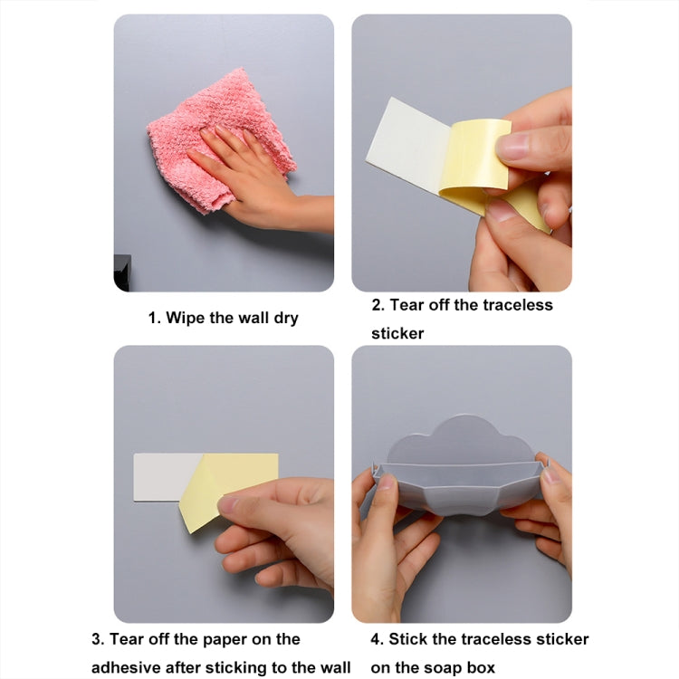 Cloud-shaped Soap Box Drain-free Wall-mounted Cute Soap Rack