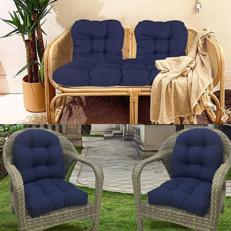 1pair 48 x 48cm Garden Patio Rattan Chair Waterproof Cushion Thick Soft Sofa Cushion