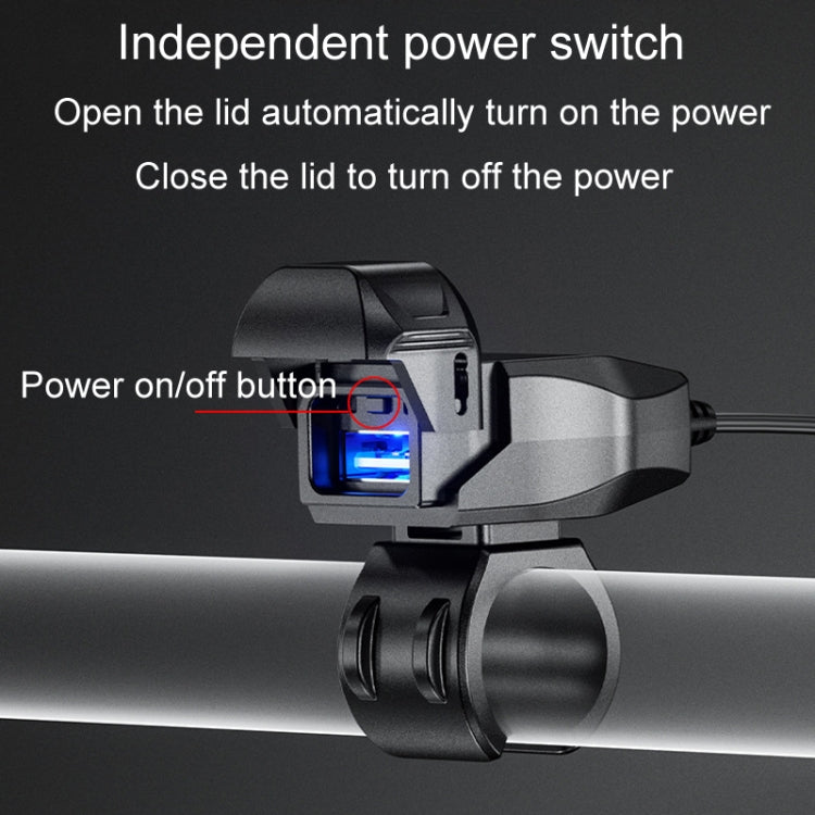 Kewig Motorcycle Phone Charger Outdoor Riding Fast Charging Waterproof USB Charging Stand