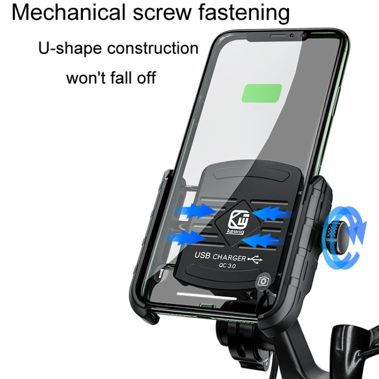 Kewig M8 Motorcycle Navigation Phone Holder Outdoor Riding Charging Bracket