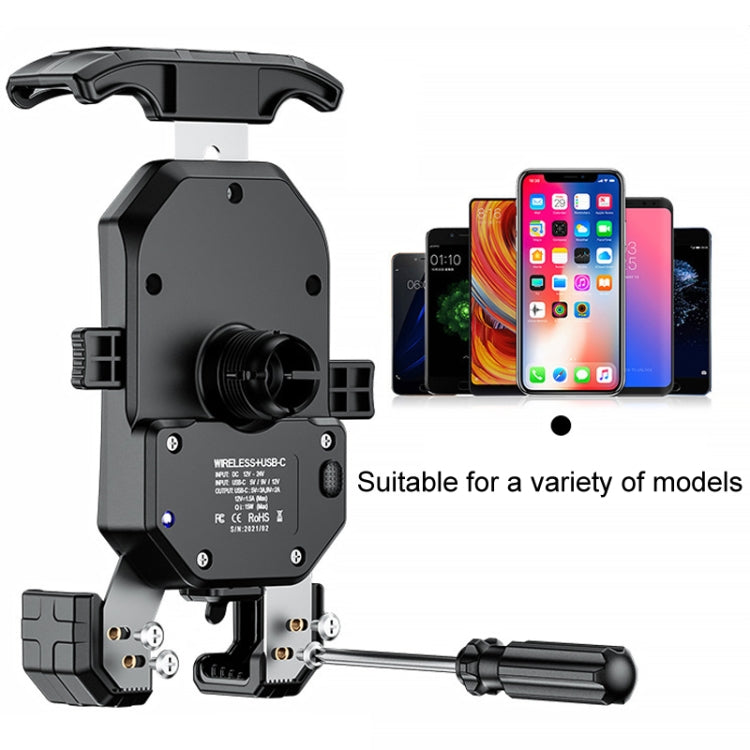 Kewig Motorcycle Heightened Navigation Bracket Outdoor Riding Anti-Theft Cell Phone Holder