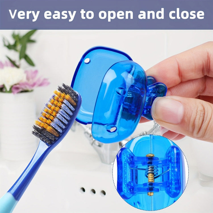 4pcs Toothbrush Storage Clip Toothbrush Protective Cap Portable Plastic Toothbrush Box