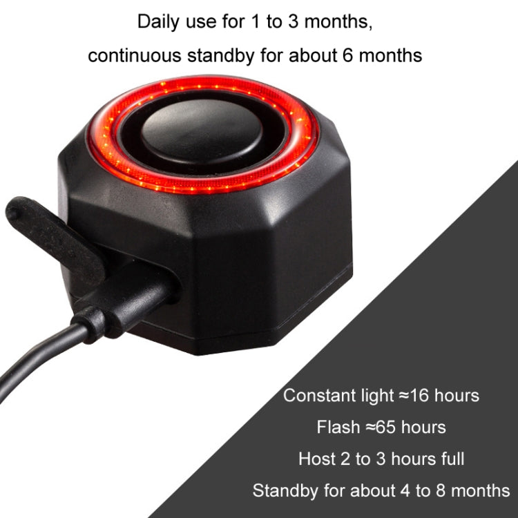 Bicycle Smart Taillight Anti-theft Alarm Brake Warning Light