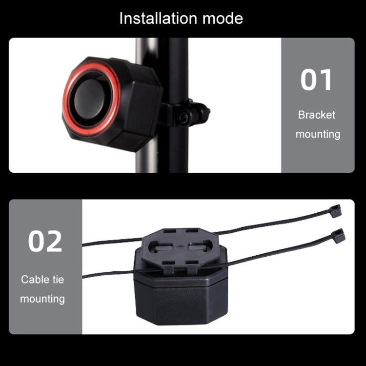 Bicycle Smart Taillight Anti-theft Alarm Brake Warning Light