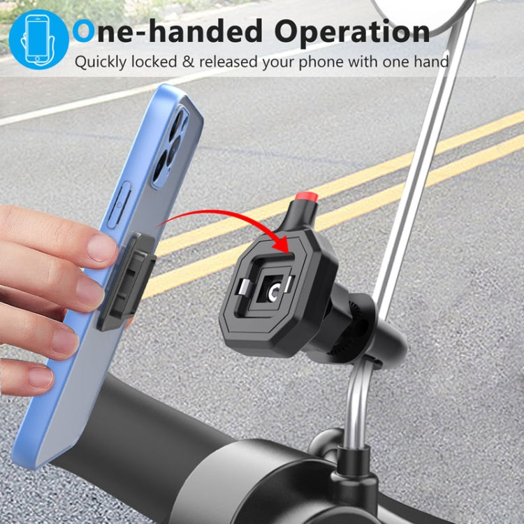 Bicycle Motorcycle Cell Phone Holder Rearview Mirror Handlebar Outdoor Riding Navigation Holder