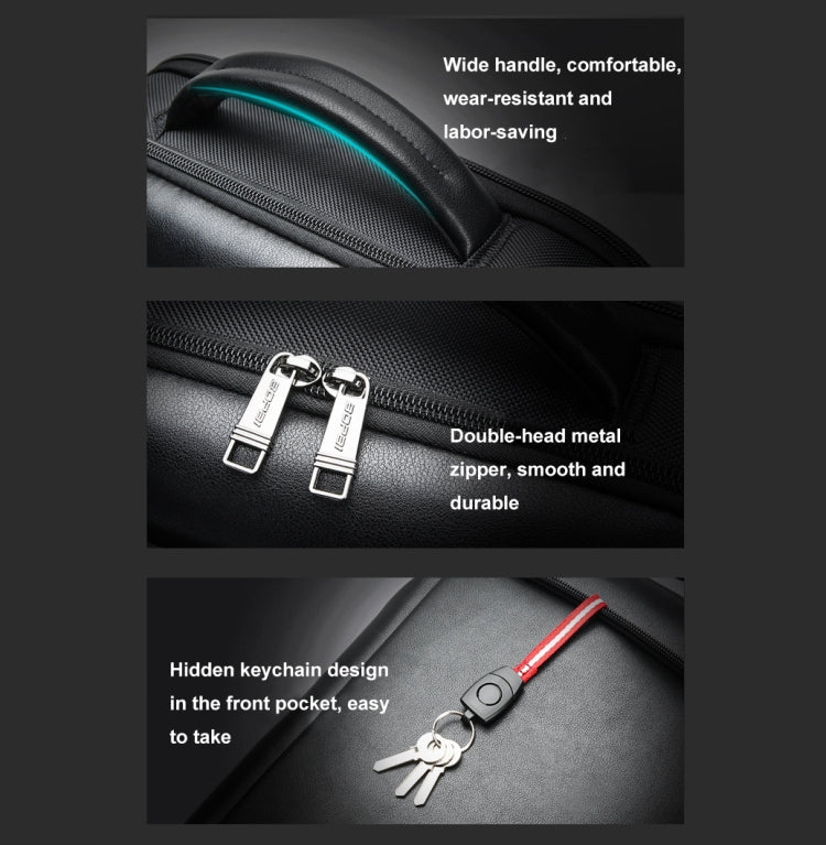 Bopai 61-53111 Large-capacity Waterproof Business Laptop Backpack With USB+Type-C Port