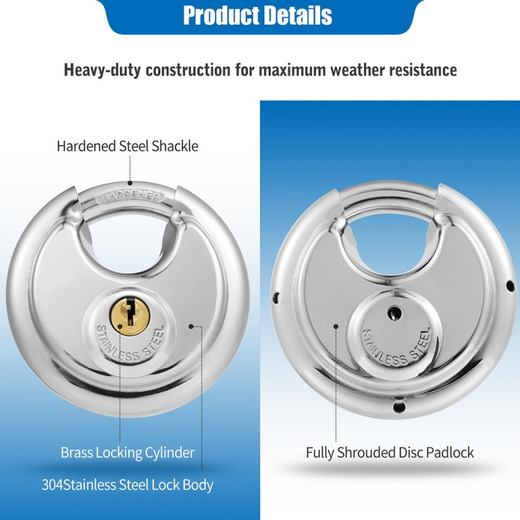 Household Anti-Theft Rust-Proof And Waterproof Pure Copper Core Round Padlock