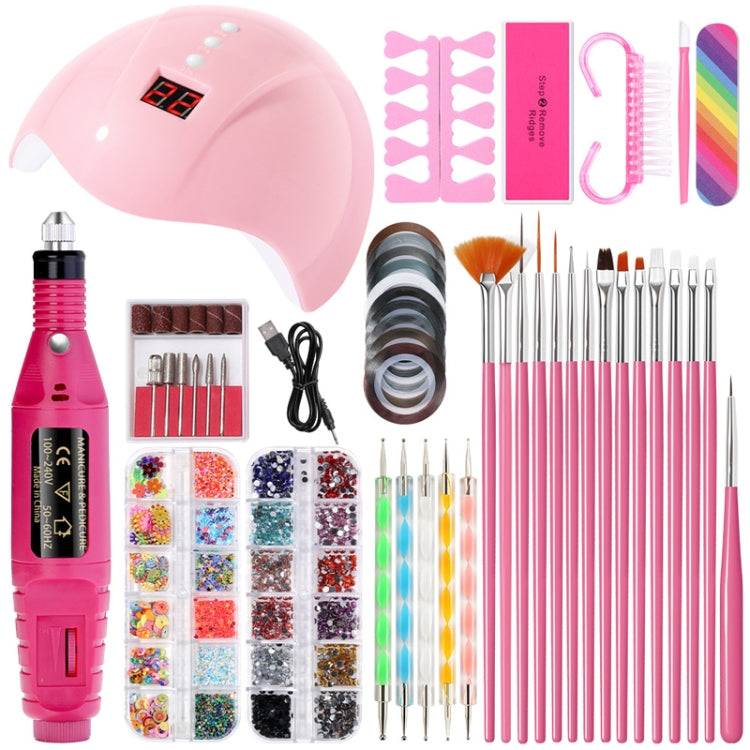 USB Plug-in Seashell Nail Lamp Mini UV Light Therapy Lamp Nail Polishers Stick Diamonds Tool Set