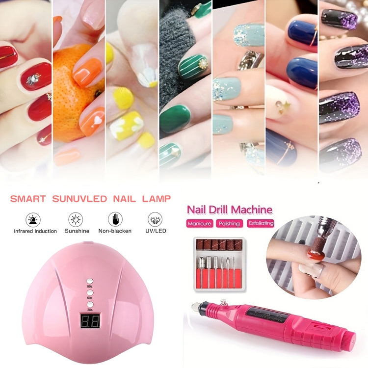 USB Plug-in Seashell Nail Lamp Mini UV Light Therapy Lamp Nail Polishers Stick Diamonds Tool Set
